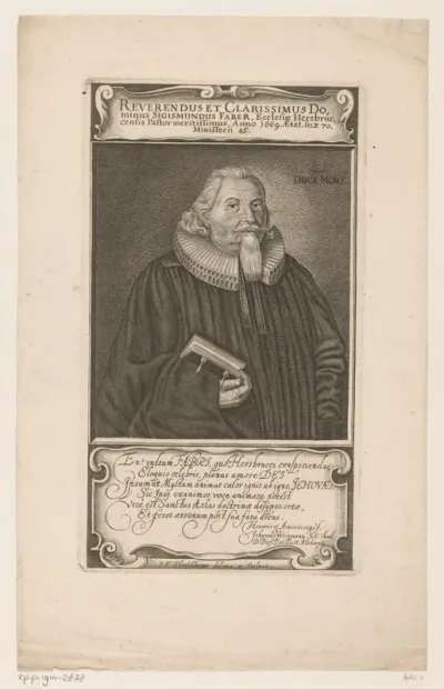 Portret van Sigismund Faber op 70-jarige leeftijd