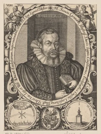 Portret van Simon Grunaeus op 62-jarige leeftijd