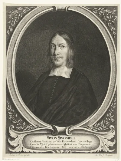 Portret van Simon Simonides op 46-jarige leeftijd