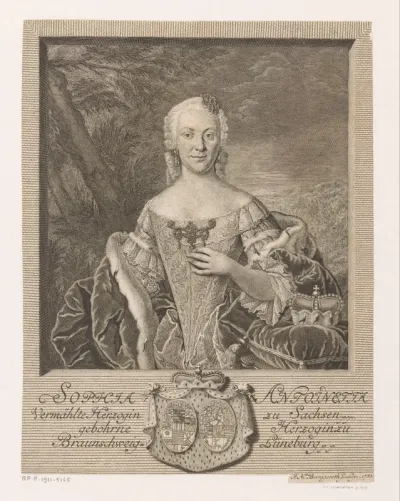 Portret van Sophia Antonia von Sachsen-Coburg-Saalfeld