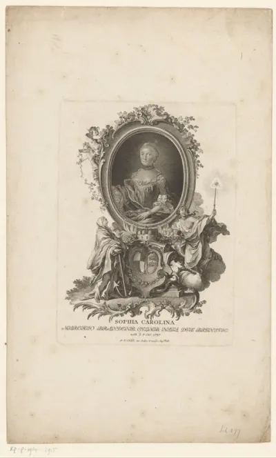 Portret van Sophia Carolina Maria van Brunswijk-Wolfenbüttel