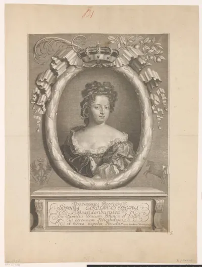 Portret van Sophia Charlotte, koningin van Pruisen, als keurvorstin van Brandenburg