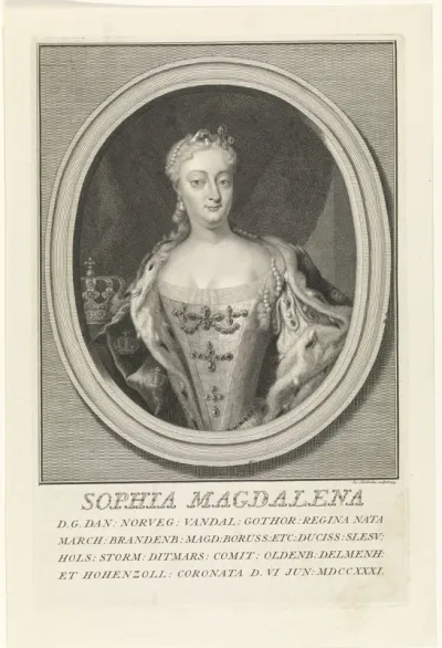 Portret van Sophia Magdalena van Denemarken