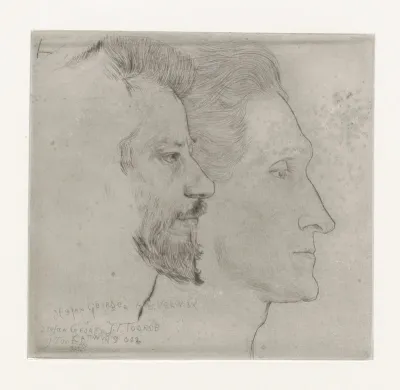 Portret van Stefan George en Albert Verwey