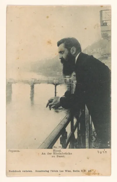 Portret van Theodor Herzl in Bazel