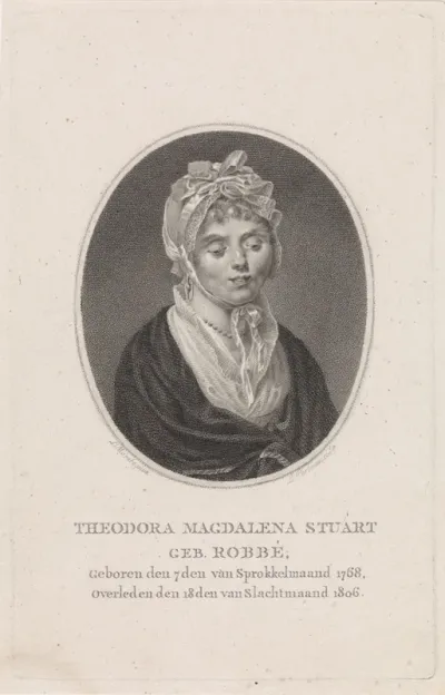 Portret van Theodora Magdalena Stuart (geboren Robbé)