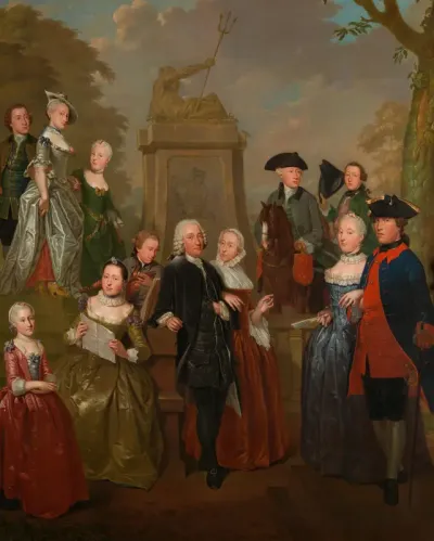 Portret van Theodorus Bisdom van Vliet en zijn gezin