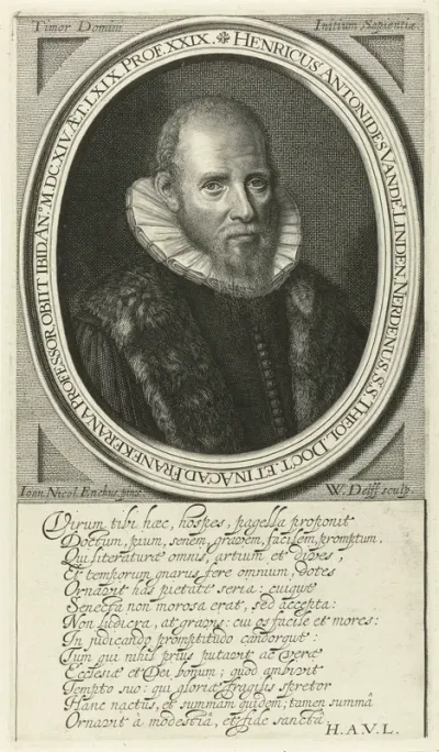 Portret van theoloog Henricus Antonides van der Linden op 69-jarige leeftijd