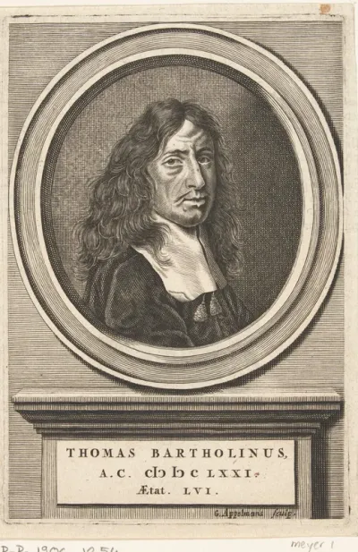 Portret van Thomas Bartholinus op 61 jarige leeftijd