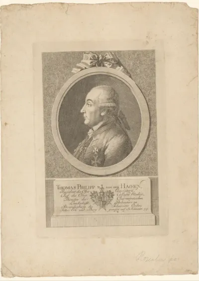 Portret van Thomas Philipp von der Hagen