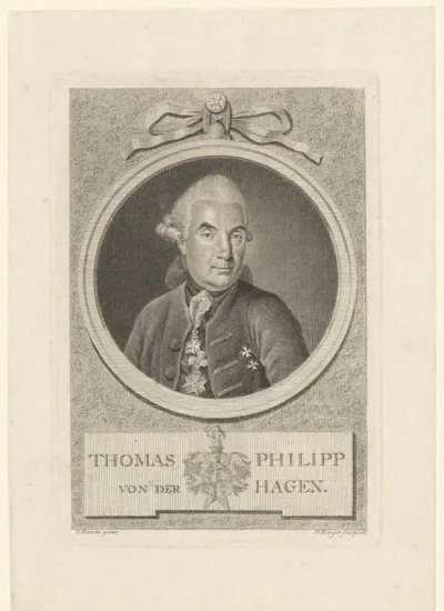 Portret van Thomas Philipp von der Hagen