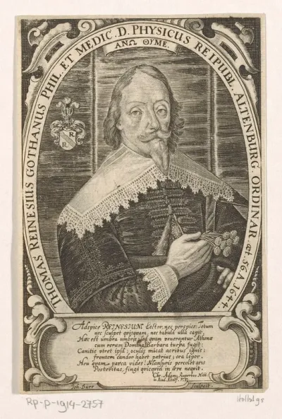 Portret van Thomas Reinesius op 56-jarige leeftijd