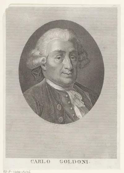 Portret van toneelschrijver Carlo Goldoni