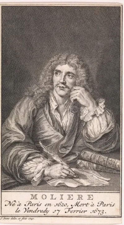 Portret van toneelschrijver Jean Baptiste Poquelin Molière