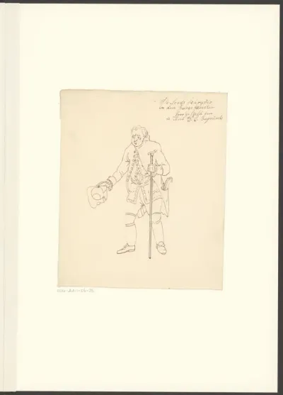 Portret van toneelspeler Theunis Christoffel Beynink in de rol van stadsschrijver en burgemeester