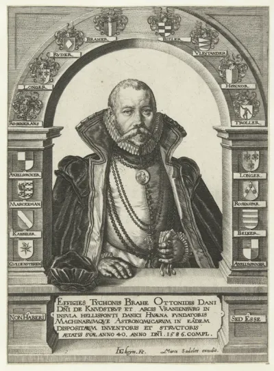Portret van Tycho Brahe op veertigjarige leeftijd (zonder muts)