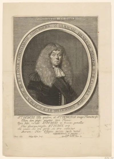 Portret van Ulrich Heinrich Stieber op 43-jarige leeftijd