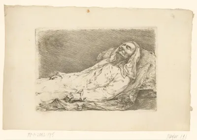 Portret van vader Christian Bernhard Rode op zijn sterfbed