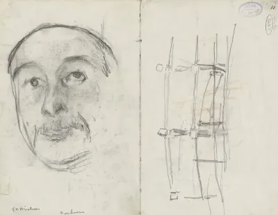 Portret van Van Hoorn en een brugleuning