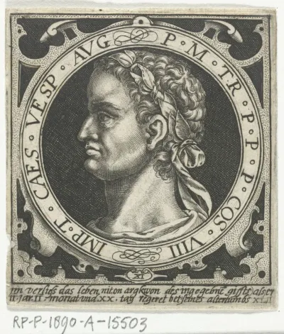 Portret van Vespasianus op medaillon