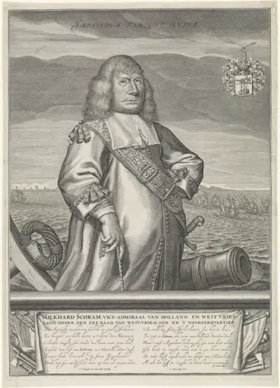 Portret van Volkert Schram, Vice-admiraal van Holland en West-Friesland