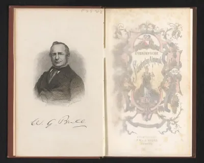 Portret van W.G. Brill, hoogleraar wijsbegeerte en letteren en rector magnificus van de Universiteit Utrecht 1871-1872