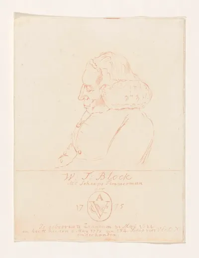 Portret van W.T. Block, scheepstimmerman van de VOC te Amsterdam in 1775