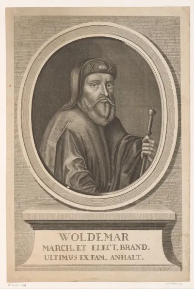 Portret van Waldemar, markgraaf van Brandenburg, gekleed als pelgrim