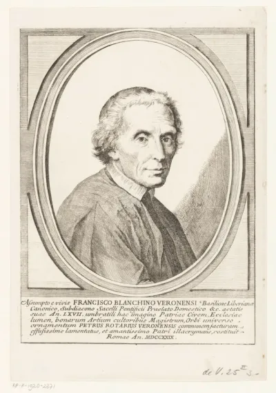Portret van wetenschapper en geestelijke Francesco Bianchini