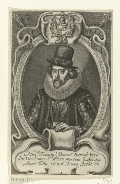 Portret van wetenschapper Francis Bacon