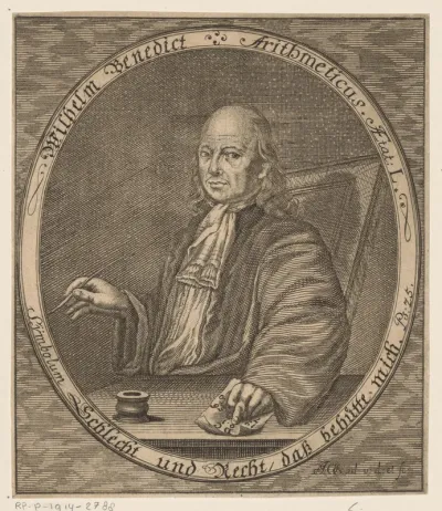 Portret van Wilhelm Benedict op 50-jarige leeftijd