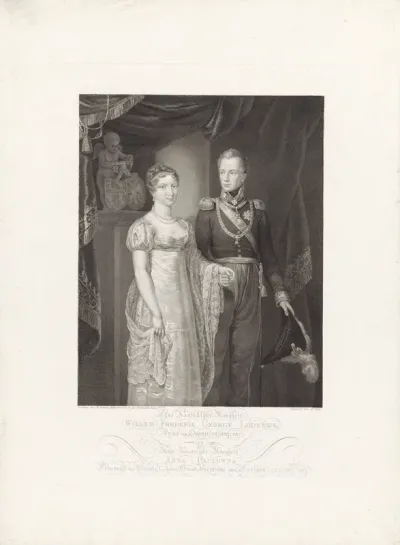 Portret van Willem II en Anna Paulowna Romanowa, koning en koningin der Nederlanden