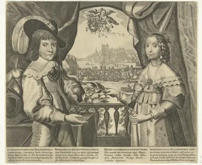Portret van Willem II, prins van Oranje, en Maria Henrietta Stuart
