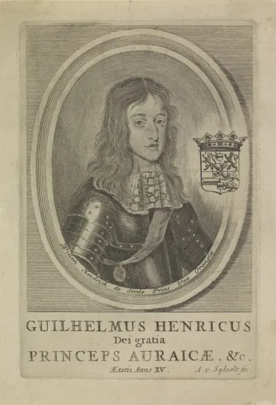 Portret van Willem III, prins van Oranje, op 15-jarige leeftijd