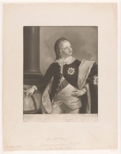 Portret van Willem IV Hendrik, koning van het Verenigd Koninkrijk, als prins en ridder van de Orde van de Distel