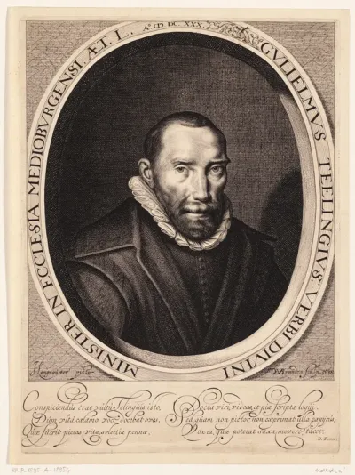 Portret van Willem Teelinck op 50-jarige leeftijd