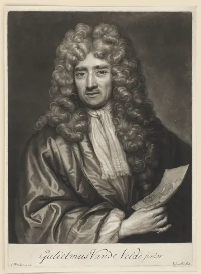 Portret van Willem van de Velde op 74-jarige leeftijd