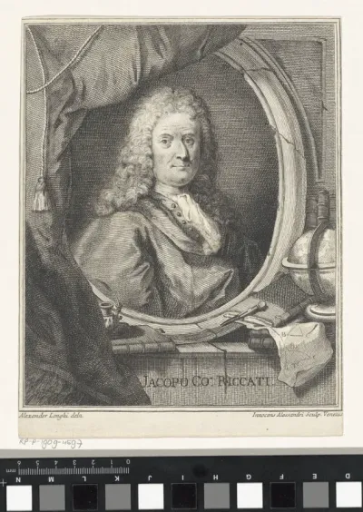 Portret van wiskundige Jacopo Francesco Riccati