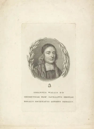 Portret van wiskundige John Wallis