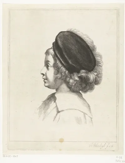 Portretbuste van de zoon van Peter Paul Rubens, met zwarte pet op