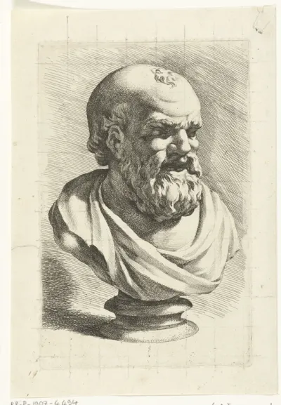 Portretbuste van Democritus
