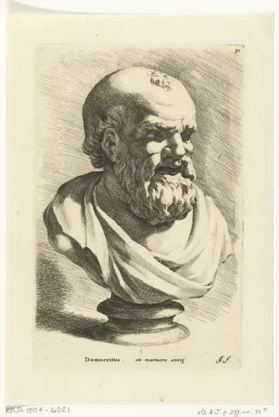 Portretbuste van Democritus