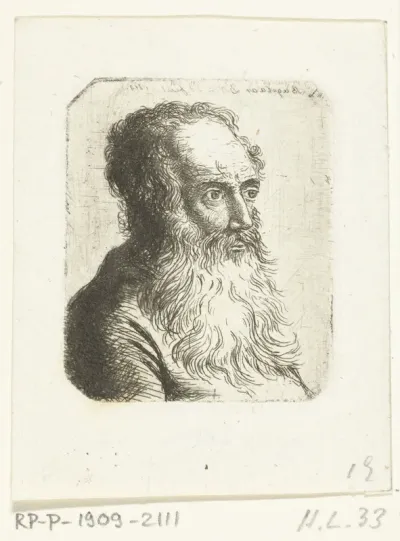 Portretbuste van een oude man met baard