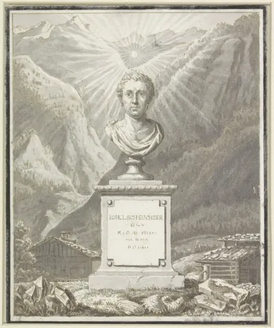 Portretbuste van Johann Jakob Scheuchzer