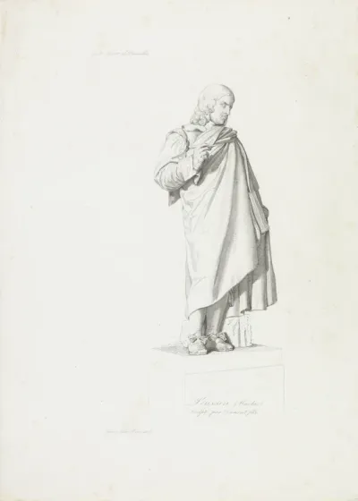 Portretbuste van kunstenaar Nicolas Poussin