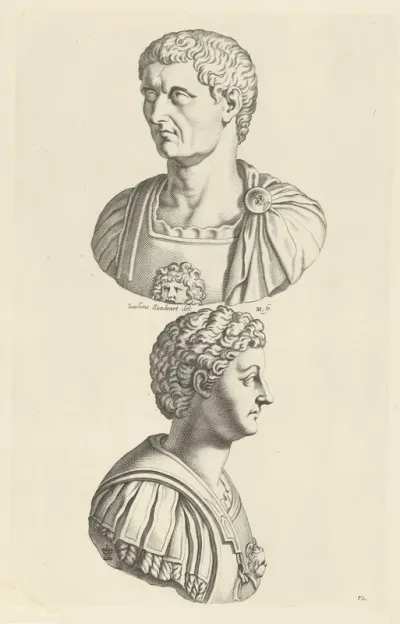 Portretbustes van Claudius en Caligula