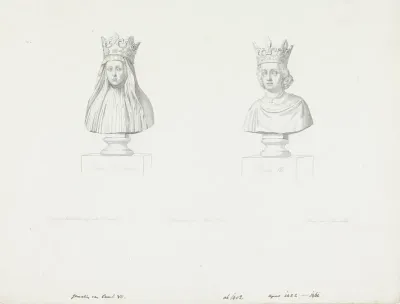 Portretbustes van Maria van Anjou en Karel VII