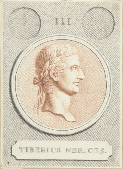 Portretmedaillon van Tiberius, Romeins keizer