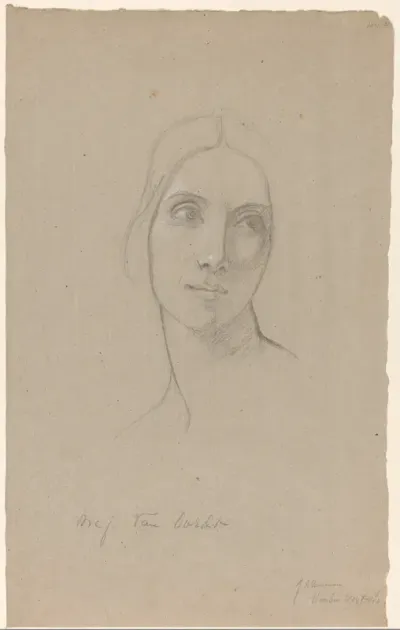 Portretstudie van Mej. Van Oordt