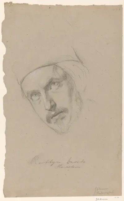 Portretstudie van rabbijn Davids, Haarlem